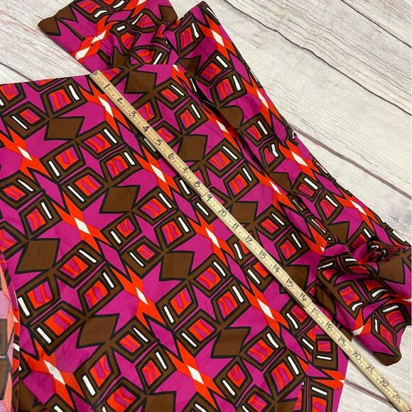 ASPESI Printed Cotton Geometric Off The Shoulder Blouse Red Pink Size 40 = US 4 - Picture 7 of 12